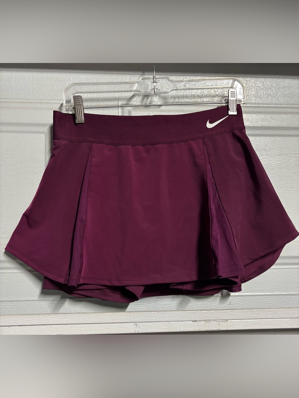 Nike Women's Plum Athletic Skater Skort with White Swoosh Accent